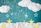 Twinkling Starts Clouds Birthday Cartoon Backdrop