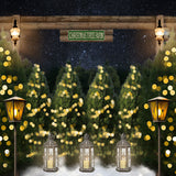 Fondo de decoración de árbol de Navidad con luces Bokeh D941