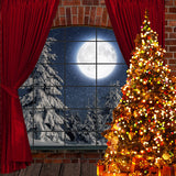 Árbol de Navidad Ventana Luna Fondo D947