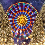 Fondo de luces del árbol de Navidad de la rueda de la fortuna D949
