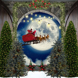Santa Claus Elk Moon Fondo navideño D963