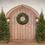 Fondo de árbol de Navidad de puerta vintage D969