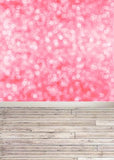 Pink Bokeh Blurry Wood Flor Backdrop for Photo Shoot F-001