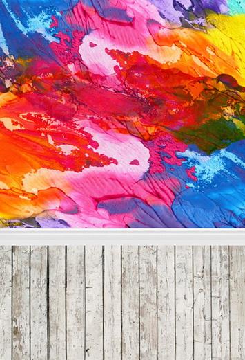 Colorful Abstract Texture Watercolor Backdrop for Studio F-109