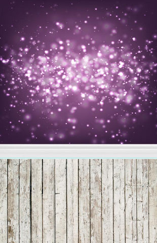Purple Bokeh Backdrop With Wood Floor Photography Backdrops F-117