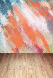 Colorful Abstract Texture Wall Wood Floor Backdrop for Studio F-135