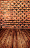 Red Brick Wall Wood Floor Backdrop for Photo Studio F-1566