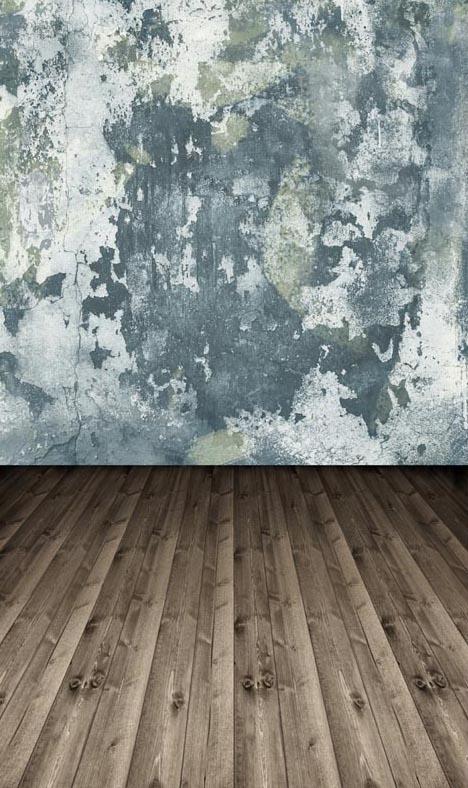 Retro Grunge Wall with Floor Photography Backdrop F-1578