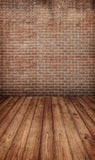 Vintage Red Brick Wall Backdrop With Floor for Photography F-1595