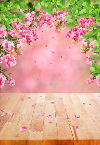 Spring Flowers  Pink Petal Photo Booth Backdrop F-2346