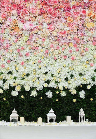 Floral Flowers Wall Backdrop for Photography Party Decorations F-2367