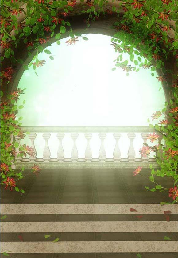Spring Flower Arch Scenery Backdrop for Photography F-2383