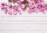 Pink Flower White Wood Floor Backdrop for Photo Booths F-2420