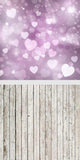 Valentine's Day Photo Booth Backdrop Love Heart Wood Floor  F-2977