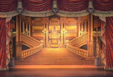 Golden Palace Luxury Castle Stage Backdrop for Photography G-083