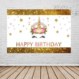 Birthday Party Backdrops Stars Background Golden Backdrop G-127-1