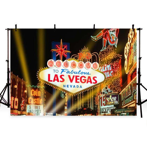 Night Las Vegas City Photo Booth Backdrop G-165