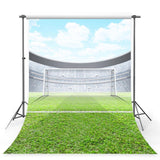 Football Field Goal Net Green Grass Sport Backdrop for Pictures G-375
