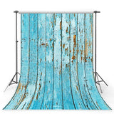 Blue Peeling Wood Wall Photography Backdrops