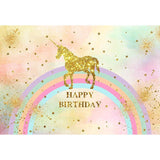 Birthday Party Backdrops Unicorn Background Colorful Backdrop G-514