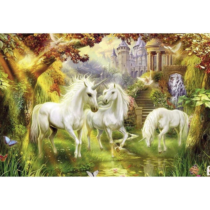 Unicorn Forest Castle Photo Booth Backdrop G-539
