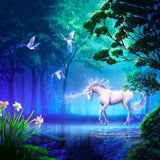 Unicorn Night Forest Backdrop for Children Photography G-542