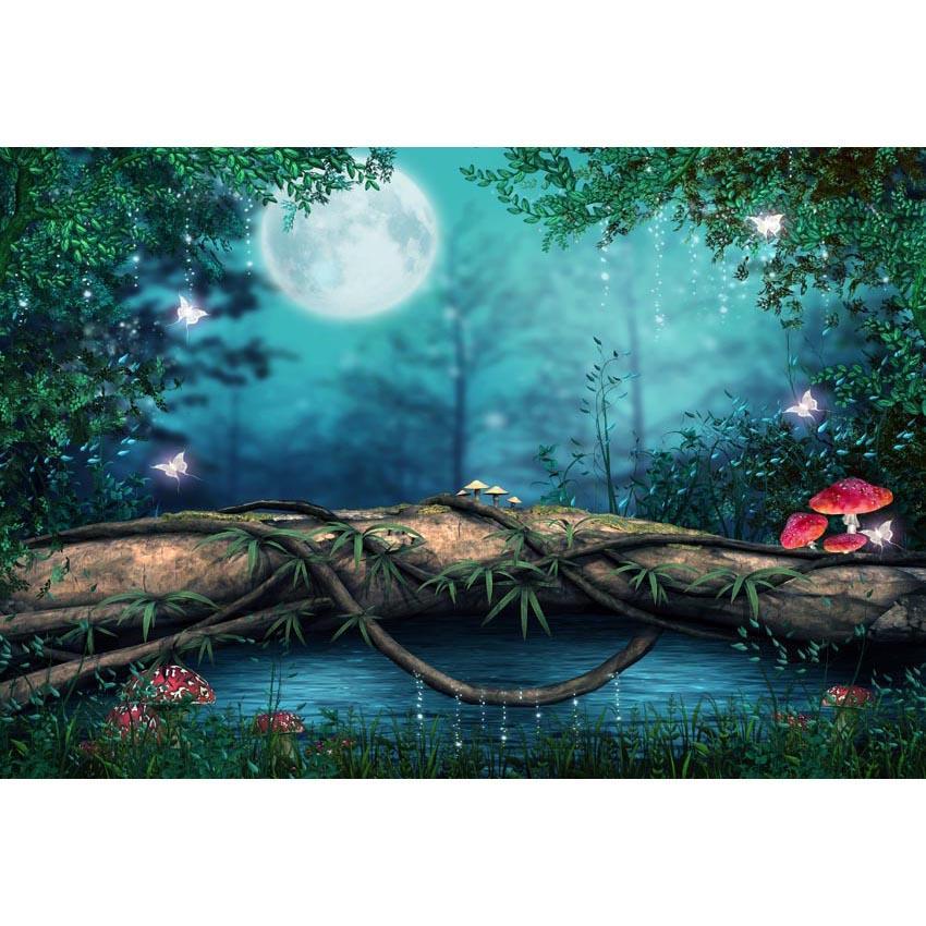 Moon Night Forest Cartoon Fairytale Backdrops for Pictures G-600