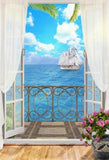 Window Backdrops Sailboat Backdrops Blue Backgrounds G-617