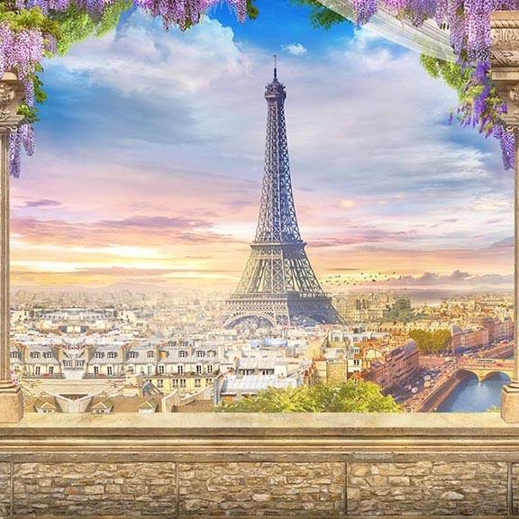 Eiffel Tower Paris City Beautiful Scenery Backdrop for Photo Studio G-660