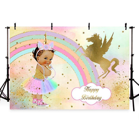 Princess Birthday Rainbow Unicorn for  Photos G-753