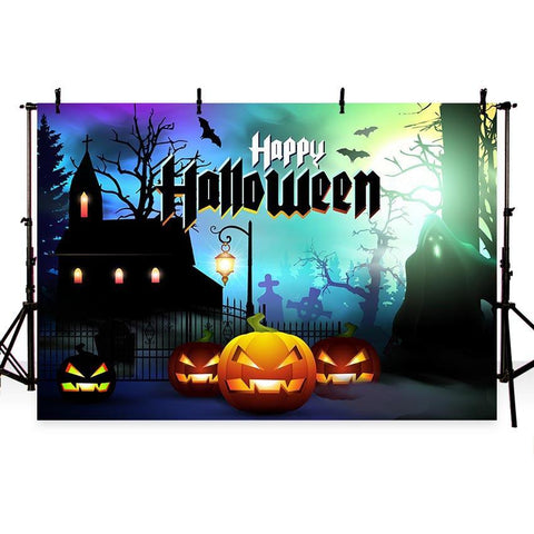 Festival Backdrops Halloween Pumpkin Lantern Background G-796