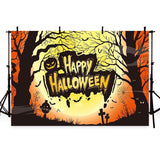 Halloween Night Moon Forest Cave Photo Backdrop G-801