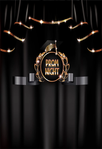 Prom Night Graduation Black Curtain Photo Backdrop G15