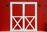 Red Wooden Barn Door Photography Backdrop GA-4