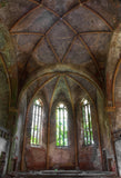 Abandoned Old Church Large Stained Glass Windows Backdrop GA-6