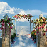 Beach Flowers Wedding Arch Photography Backdrop GA-83