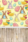 Easter Eggs Bunny Duck With Wood Floor Backdrops for Pictures GE-002