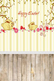 Happy Easter Bunny Eggs With Wood Floor Photo Backdrops GE-004