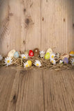 Happy Easter Eggs Brown Wood Wall Backdrops for Photography GE-018