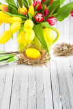 Easter Decorations Eggs Flowers Backdrop for Photos Studio GE-052