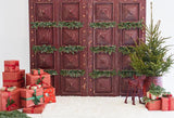 Puerta Roja Navidad Regalos Fondo para Fiesta de Navidad GX-1058