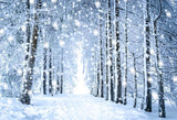 Fondo de Navidad Hermosa Escena de Nieve Bosque Blanco GX-1070