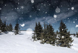 Nieve Blanca Árbol de Navidad Telón de Fondo Azul Cielo GX-1073