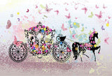 Fairy Tale Princess Vintage Floral Carriage Butterfly Photography Backdrop