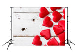 Valentine's Day Decoratio Red Love Heart Wood  Background HJ03237