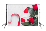 Valentine's Day Decorations Love Red Rose Backdrop for Photography HJ03242