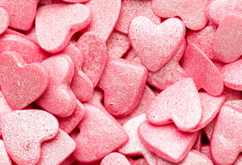 Valentine's Day Red Love Heart Romantic Backdrop for Studio HJ03543