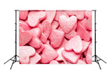Valentine's Day Red Love Heart Romantic Backdrop for Studio HJ03543