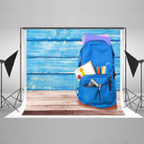 Themed Patterned Backdrops School Bag Background Wood Backdrops HJ04320