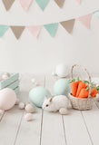 Easter Eggs Bunny Carrot Backdrop for Photo Shoot J02923